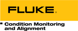 Fluke logo in black letters on a bright yellow background
