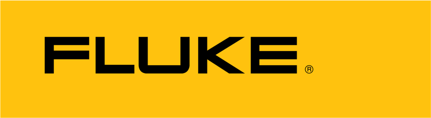 Fluke logo in black on a bright yellow background (registered trademark).