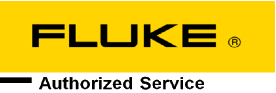 Fluke Authorized Service logo on a yellow banner with black text.